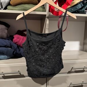 J. Crew Black Embellished Camisole